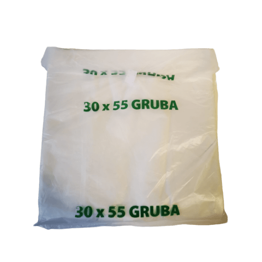 Reklamówka gruba biała 30/55cm 100szt. -zdjęcie numer 1