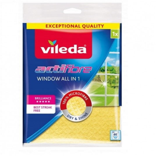 Ścierka Vileda Actifibre Window All in 1 żółta 1szt. -zdjęcie numer 1