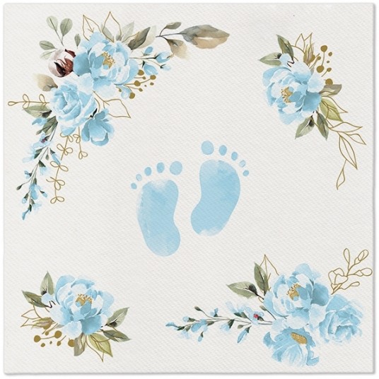 Serwetki flizelinowe Baby Feet Blue 40/40cm 50szt. -zdjęcie numer 1
