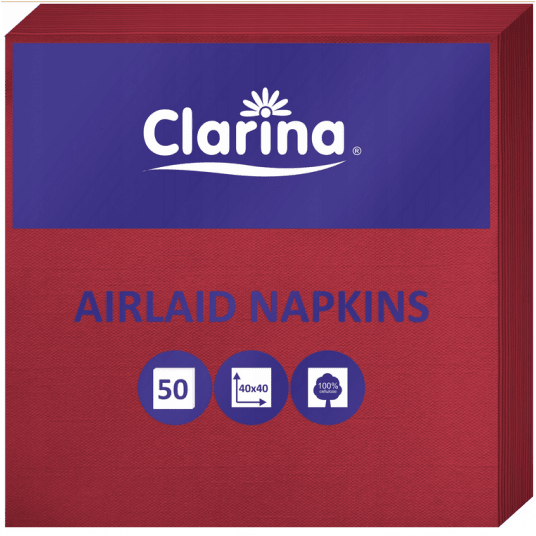 Serwetki flizelinowe burgundowe 40/40cm 50szt. -zdjęcie numer 1