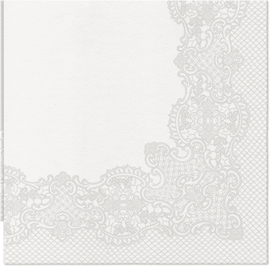 Serwetki flizelinowe Reverse Royal Lace Silver-White 40/40cm 50szt. -zdjęcie numer 1
