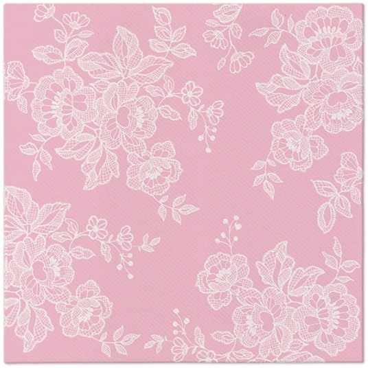 Serwetki flizelinowe Soft Lace Rosa 40/40cm 50szt. -zdjęcie numer 1