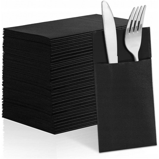 Serwetki Kangurki czarne 32/38cm 50szt. -zdjęcie numer 2