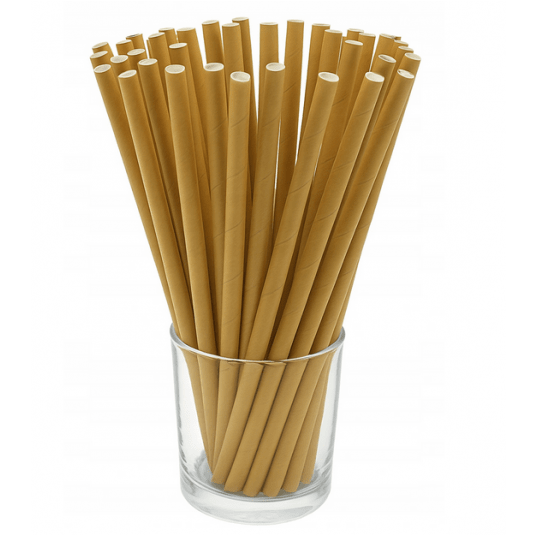 Słomki papierowe proste kraft Ø 6 197mm 100szt. -zdjęcie numer 2