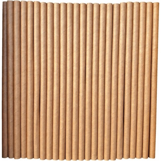 Słomki papierowe proste kraft Ø 6 197mm 100szt. -zdjęcie numer 1