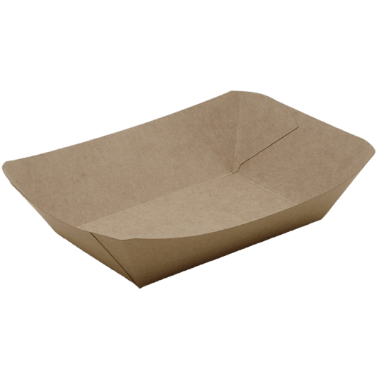 Tacki łódki papierowe głębokie brązowe KRAFT "L" 137/86/52mm 50szt. -zdjęcie numer 1
