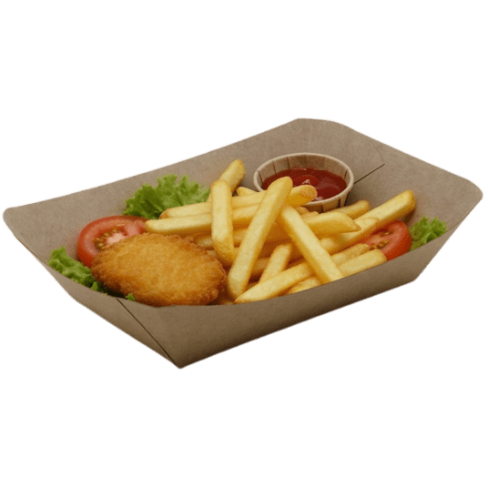 Tacki łódki papierowe głębokie brązowe KRAFT "L" 137/86/52mm 50szt. -zdjęcie numer 2