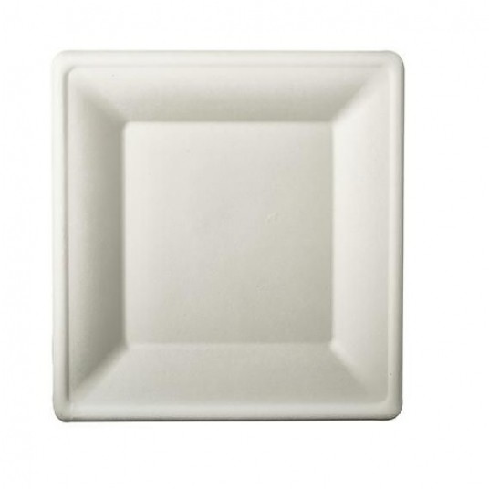 Talerz kwadratowy z trzciny cukrowej 20/20cm 50szt. -zdjęcie numer 1