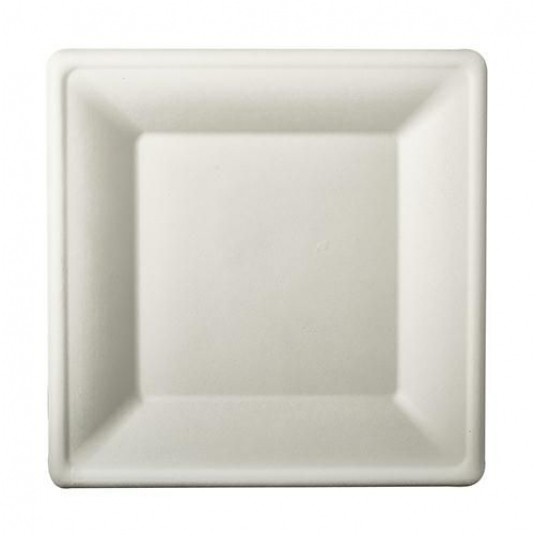 Talerz kwadratowy z trzciny cukrowej 20/20cm 50szt. -zdjęcie numer 1