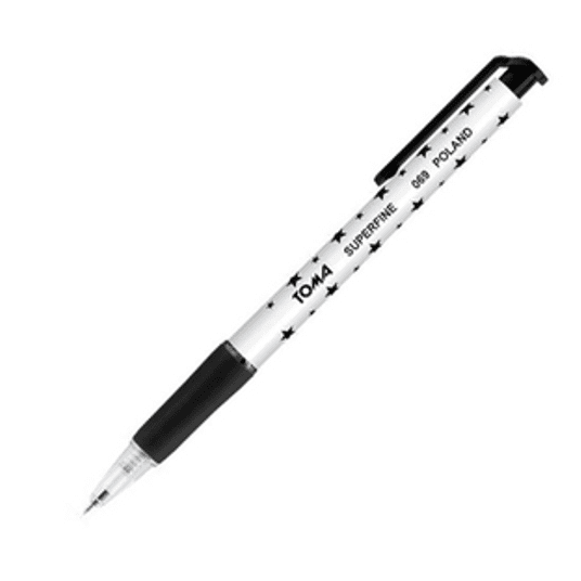 TO-069 Długopis Superfine automatyczny gwiazdki czarny 0,5mm -zdjęcie numer 1