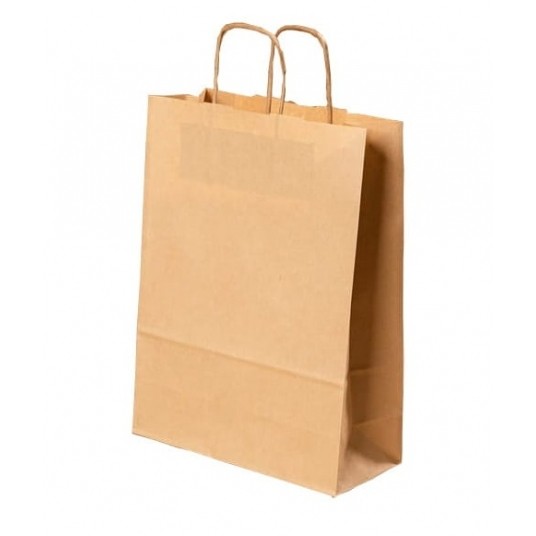 Torba papierowa brązowa klockowa z uchem skręcanym 24/11/31cm -zdjęcie numer 1