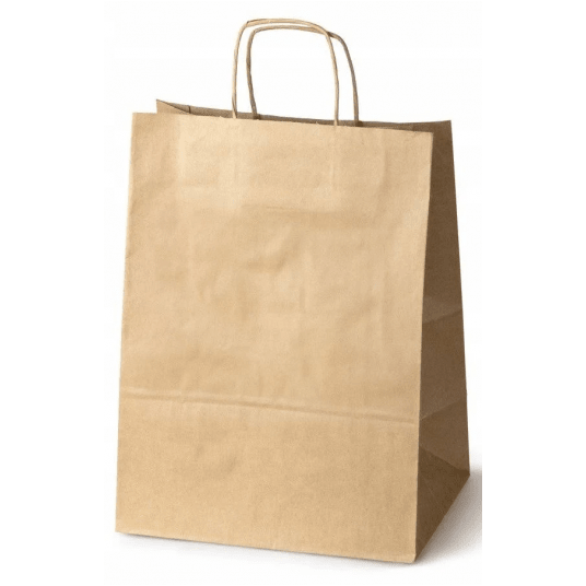 Torba papierowa brązowa klockowa z uchem skręcanym 32/16/42cm -zdjęcie numer 1