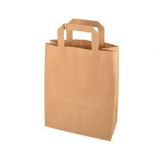 Torba papierowa klockowa brązowa z uchem płaskim 18/8,5/23cm -zdjęcie numer 1