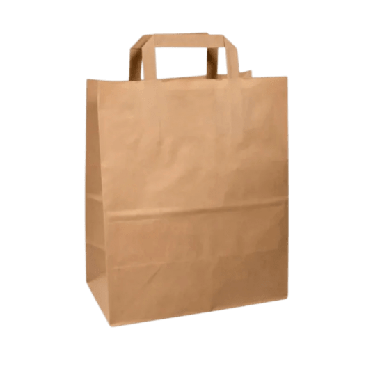 Torba papierowa klockowa brązowa z uchem płaskim 32/16/35cm -zdjęcie numer 1