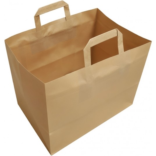 Torba papierowa klockowa cateringowa z szerokim dnem 32/22/25cm -zdjęcie numer 2