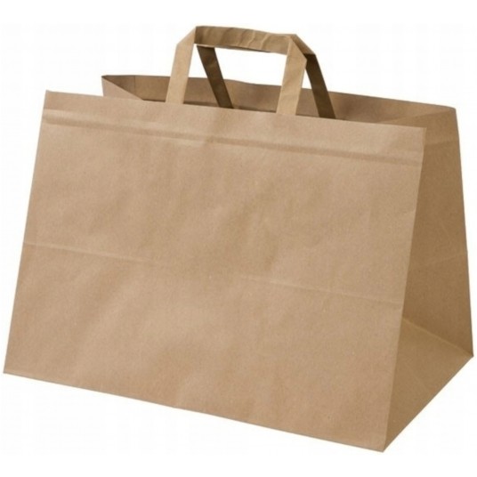 Torba papierowa klockowa cateringowa z szerokim dnem 32/22/25cm -zdjęcie numer 1