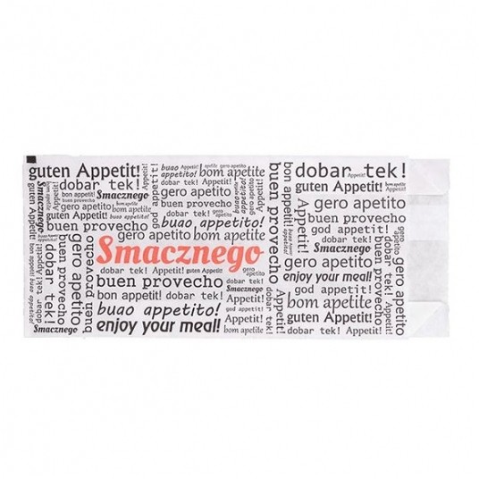 Torebki białe do Hot Doga francuskiego z nadrukiem Smacznego 200szt. -zdjęcie numer 1