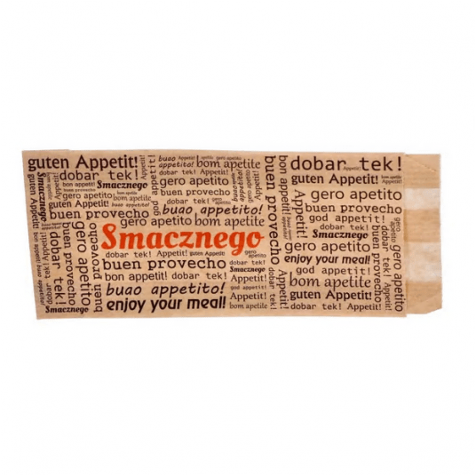 Torebki brązowe do Hot Doga francuskiego z nadrukiem Smacznego 200szt. -zdjęcie numer 1