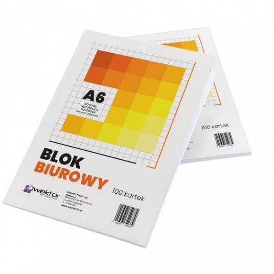 Wektor blok biurowy kratka A6 100 kartek -zdjęcie numer 1