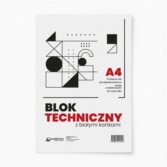 Wektor blok techniczny biały A4 10 kartek -zdjęcie numer 1