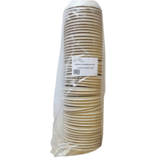 Wieczka do kubków z trzciny cukrowej 80mm 50szt. -zdjęcie numer 3