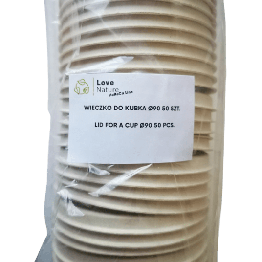 Wieczka do kubków z trzciny cukrowej 90mm 50szt. -zdjęcie numer 2