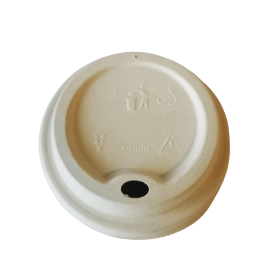 Wieczka do kubków z trzciny cukrowej 90mm 50szt. -zdjęcie numer 1