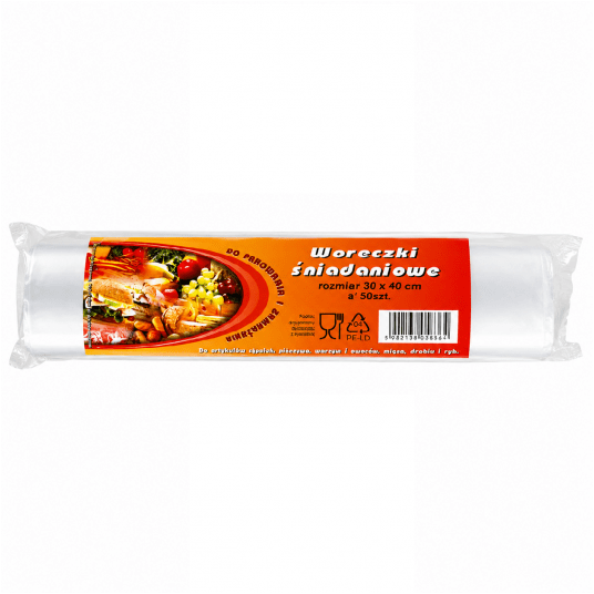 Woreczki śniadaniowe LDPE 30/40cm 50szt -zdjęcie numer 1