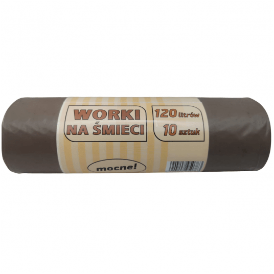 Worki na śmieci brązowe LDPE 120L 10szt. -zdjęcie numer 1
