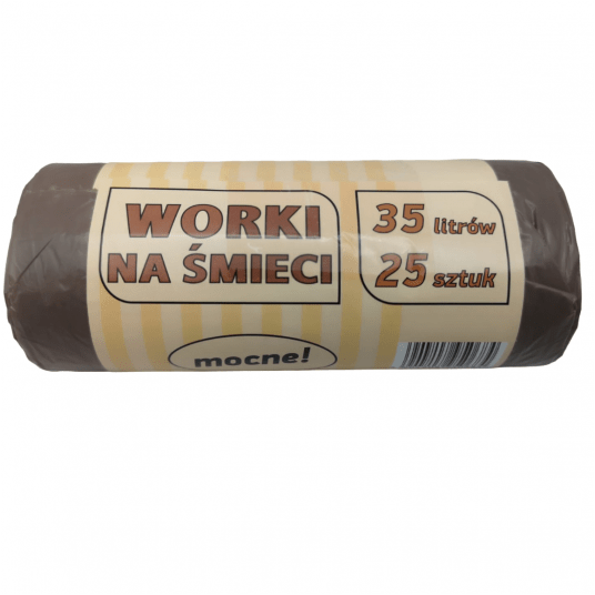 Worki na śmieci brązowe LDPE 35L 25szt. -zdjęcie numer 1