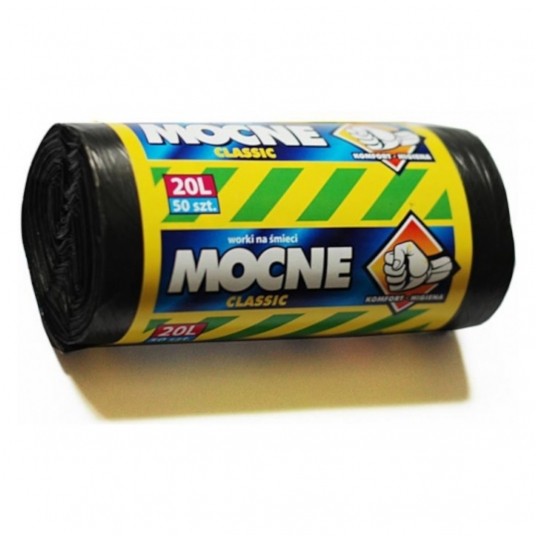 Worki na śmieci czarne HDPE 20L 50szt. -zdjęcie numer 1