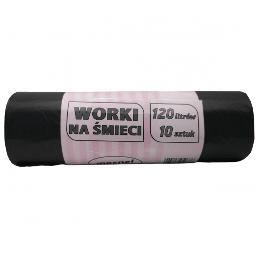 Worki na śmieci czarne LDPE 120L 10szt. -zdjęcie numer 1