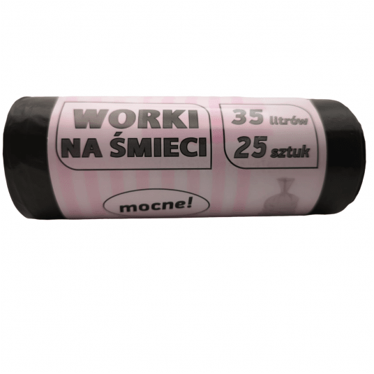 Worki na śmieci czarne LDPE 35L 25szt. -zdjęcie numer 1