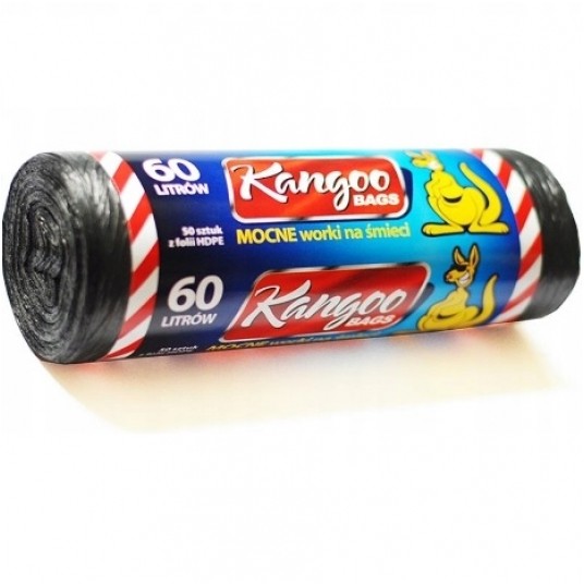 Worki na śmieci Kangoo HDPE 60L 50szt. -zdjęcie numer 1