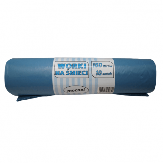 Worki na śmieci niebieskie LDPE 160L 10szt. -zdjęcie numer 1