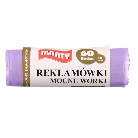 Worki na śmieci uszatki fioletowe 60L 10szt. -zdjęcie numer 1