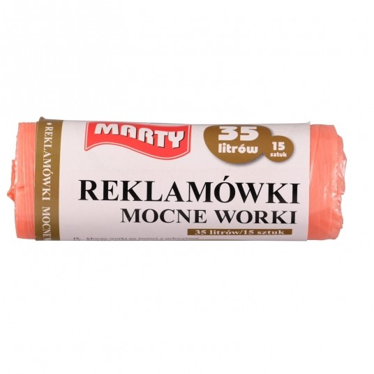 Worki na śmieci uszatki pomarańczowe 35L 15szt. -zdjęcie numer 1
