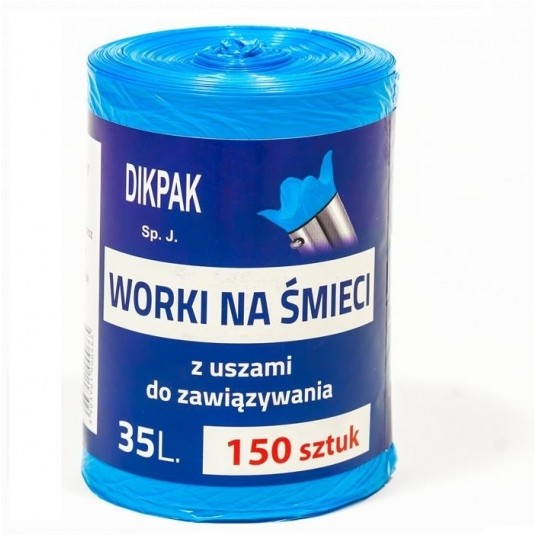 Worki na śmieci wiązane niebieskie 35L 150szt. -zdjęcie numer 1