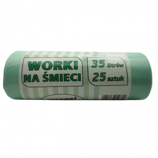Worki na śmieci zielone LDPE 35L 25szt. -zdjęcie numer 1
