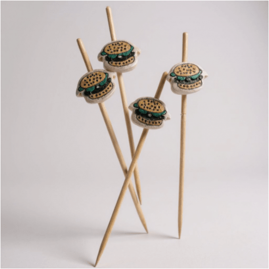 Wykałaczki drewniane Burger 12cm 100szt. -zdjęcie numer 2