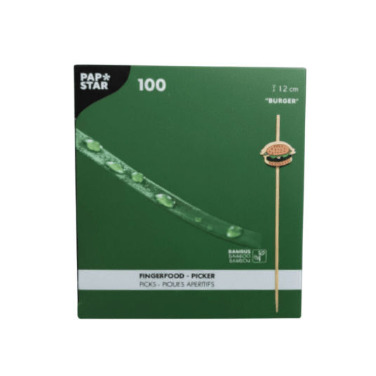 Wykałaczki drewniane Burger 12cm 100szt. -zdjęcie numer 1