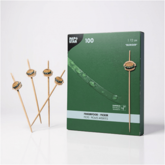 Wykałaczki drewniane Burger 12cm 100szt. -zdjęcie numer 4