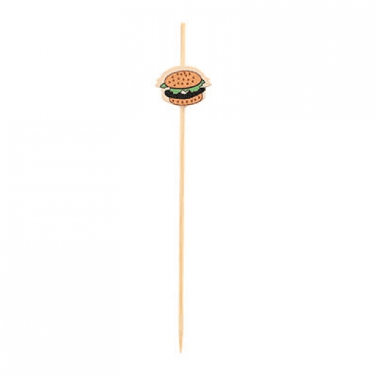 Wykałaczki drewniane Burger 12cm 100szt. -zdjęcie numer 1