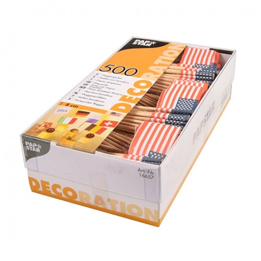 Wykałaczki drewniane Flaga Amerykańska 8cm 500szt -zdjęcie numer 2