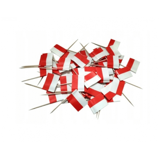 Wykałaczki drewniane Flaga Polski 8cm 500szt. -zdjęcie numer 2