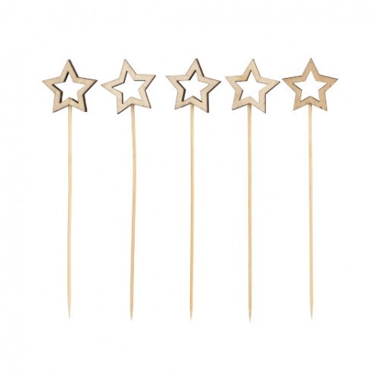 Wykałaczki drewniane Gwiazdki 14cm 100szt. -zdjęcie numer 3
