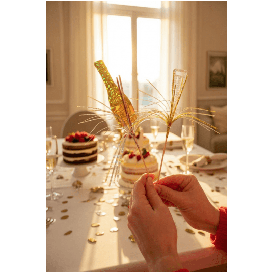 Wykałaczki drewniane Holograficzne 23cm 10szt. -zdjęcie numer 6