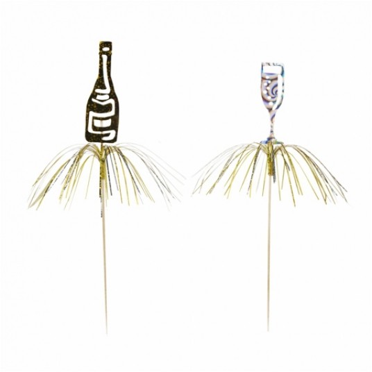 Wykałaczki drewniane Holograficzne 23cm 10szt. -zdjęcie numer 1