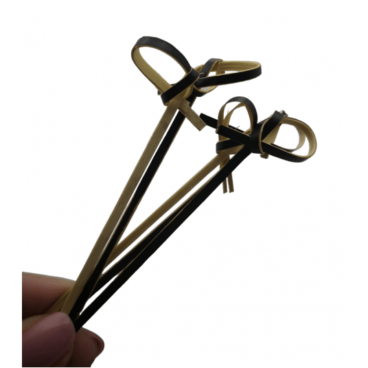 Wykałaczki drewniane Knot czarne 10cm 250szt. -zdjęcie numer 1