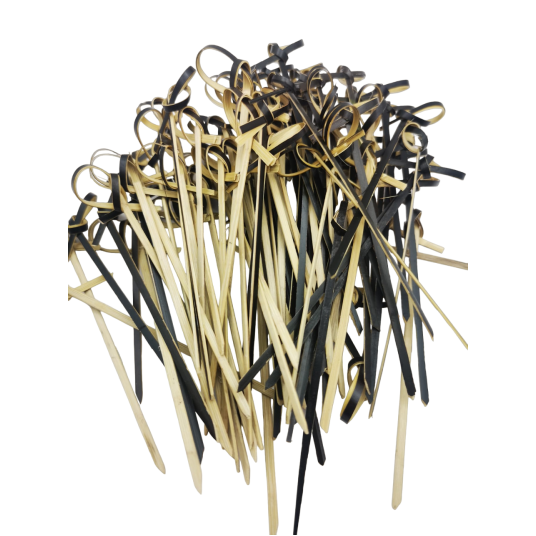 Wykałaczki drewniane Knot czarne 10cm 250szt. -zdjęcie numer 3